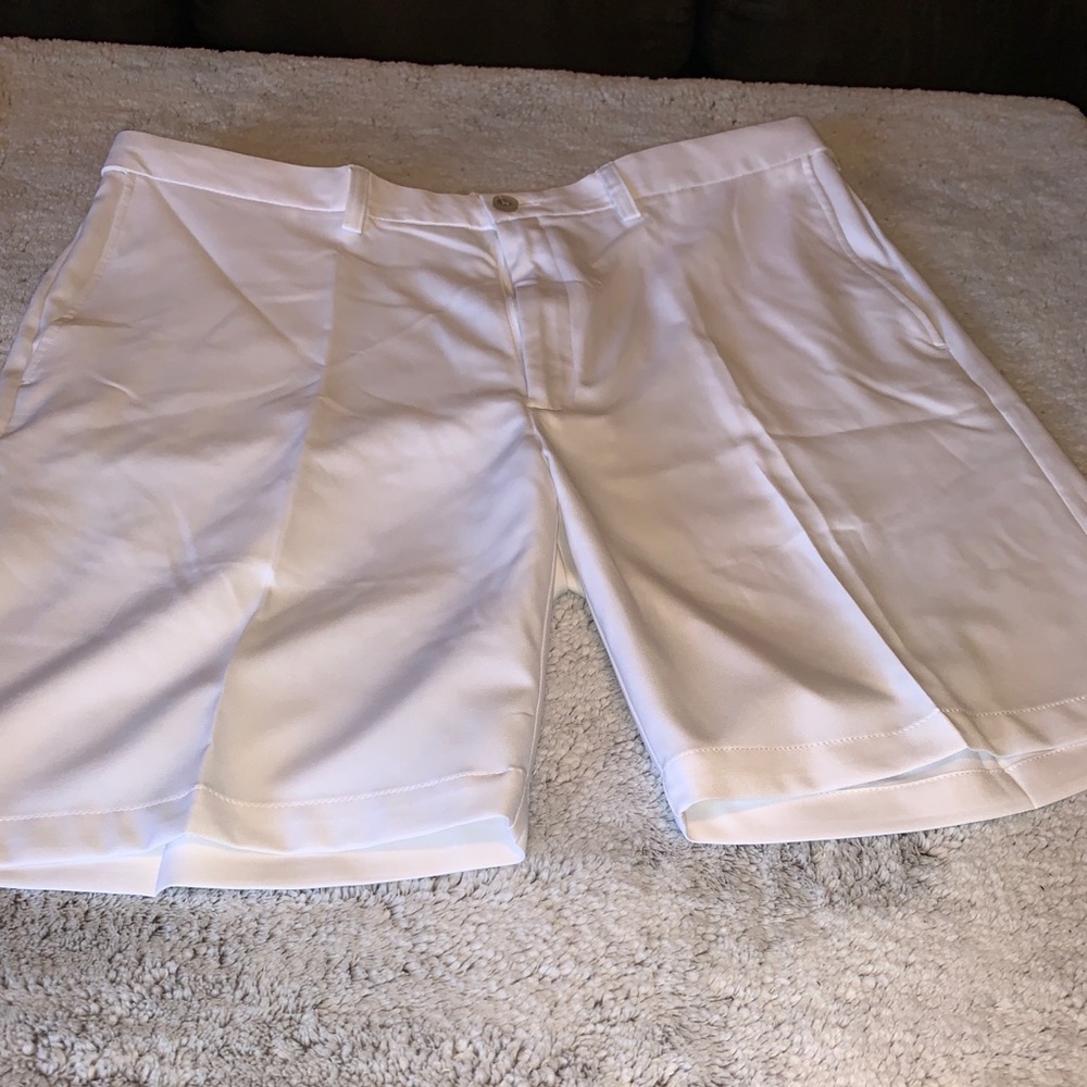 White Stretch Golf Shorts